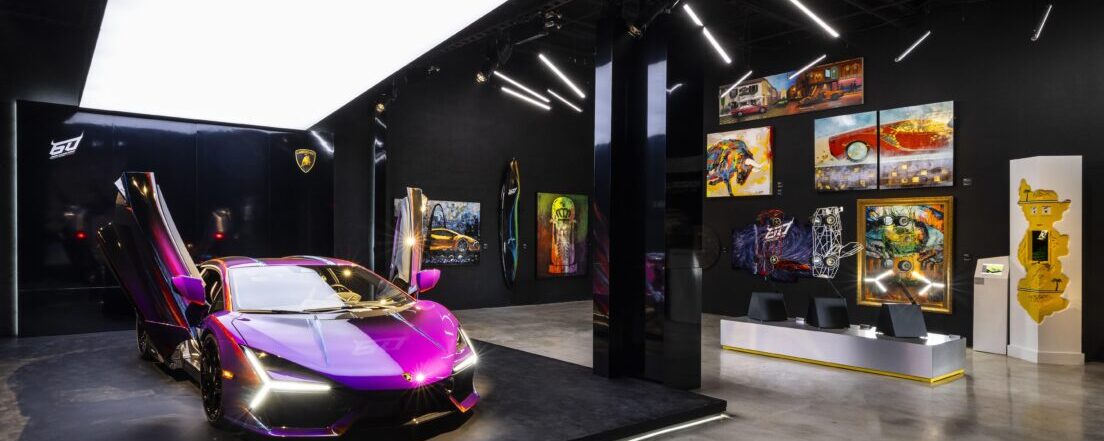 The Lamborghini: 60 Years of Artistry in Motion exhibition was featured at Art Basel Miami Beach 2023