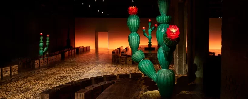 Bottega Veneta introduces Murano glass cacti and stools from Le Corbusier’s Cabanon in its FW24 show